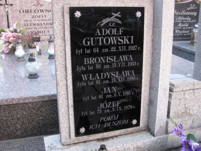 Władysława Gutowska Zambrów - Grobonet - Wyszukiwarka osób pochowanych