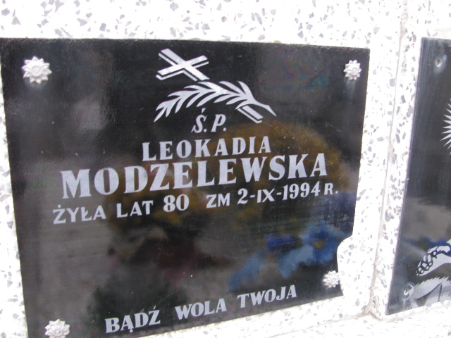 Leokadia Modzelewska 1914 Zambrów - Grobonet - Wyszukiwarka osób pochowanych