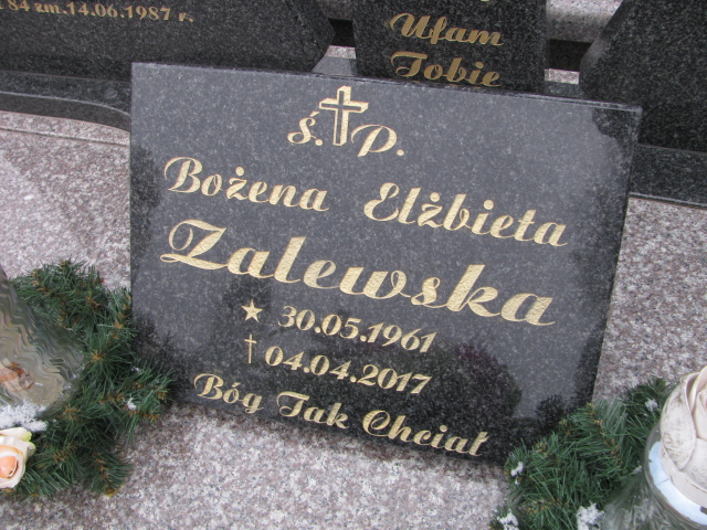 Bożena Zalewska 1961 Zambrów - Grobonet - Wyszukiwarka osób pochowanych
